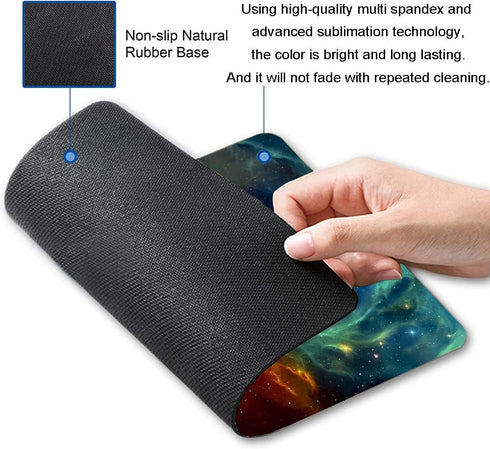 Mouse Pad, Galaxy Mouse Pad, Square Waterproof Mouse Pad Non-Slip Rubber Base MousePads for Office Laptop, 9.5"x7.9"x0.12" Inch(Cool Galaxy) by DUADELI