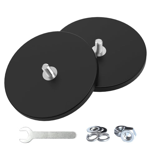 Magnetpro 2 Pieces Strong Rubber Coated Mounting Magnets Anti-Scratch & Anti Corrosion,