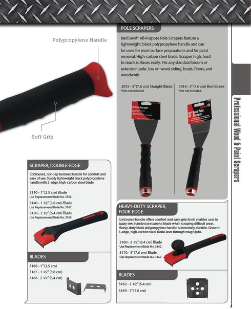 Red Devil 3016 Pole Scraper, 3-Inch