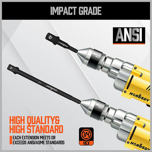HORUSDY 6-Piece Impact Grade Power Drill Sockets Adapter Sets, Hex Shank Impact Driver Socket Adapter