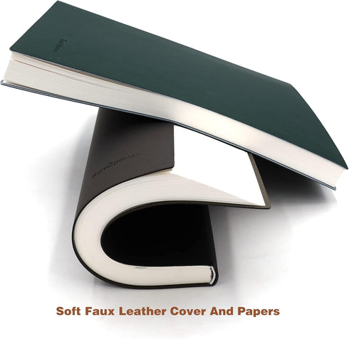 Large Blank Notebook Journal, Soft Faux Leather Cover, 320 Pages, A4 8.4x11.4 inches, Sketch Book, Black