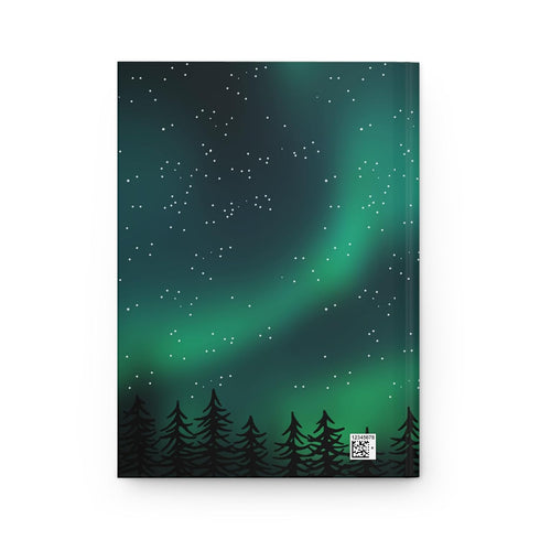 Northern Lights Hardcover Matte Journal, Northern Lights Notebook, Aurora Borealis Book, Astronomy Stationary, Stars