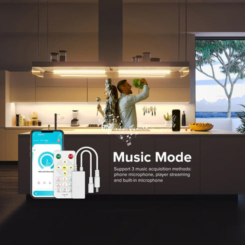 SEZO SP641E Single Color Music Bluetooth PWM LED Controller, Dynamic Effects Group Control for LED Strip, RF Remote/APP