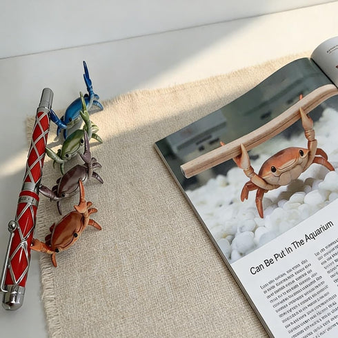 in,4PCS) DDRIC Cute Crab-Shaped Pen Holder, Realistic Desk Crab Pen Holder, Creative Funny Weightlifting Crabs Shaped
