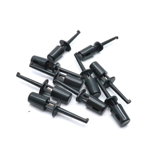 10Pcs Black Mini Grabber Test Probe Single Hook Clip for Multimeter Wire Lead