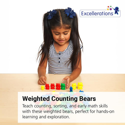 Set 96 Counters 1.5 inches -2 inches, Excellerations Math Manipulatives of Bear STEM Educational Toys for Mathematics