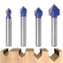 Wolfride 4PCS 90 Degree V Groove Router Bit 1/4-Inch Shank V Cut