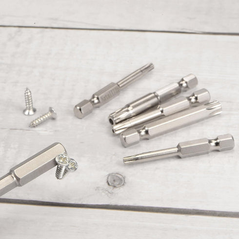 4pcs TT45 Star 7 Point Screwdriver Bit, 1/4" Hex Shank, 2" Length, Magnetic Security Torx Power Tool