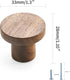 Set 4 of Walnut Wood Round Cabinet Door Handles