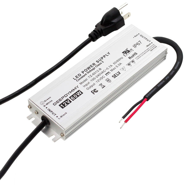 DEEPDYMMY 12V DC Power Supply 60W - Ultra Slim LED Driver Low Voltage