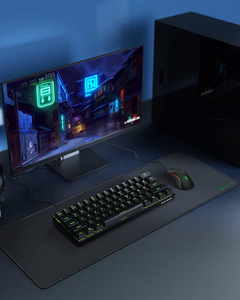 Black Shark Gaming Mouse Pad Desk Mat, 31.5” x 11.8” x 0.15”, Superfine Fiber Surface, Non-Slip Rubber Base for Gamers