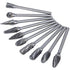 Double Cut Tungsten Carbide Carving Bits, 10 Pcs Rotary Burr Set for DIY Woodworking