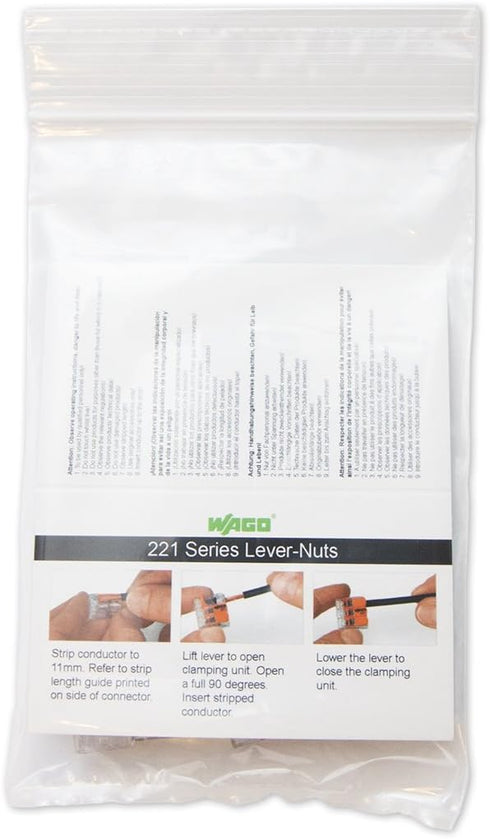 WAGO 221-415 Lever-Nuts 5 Conductor Compact Connectors - 10 PK