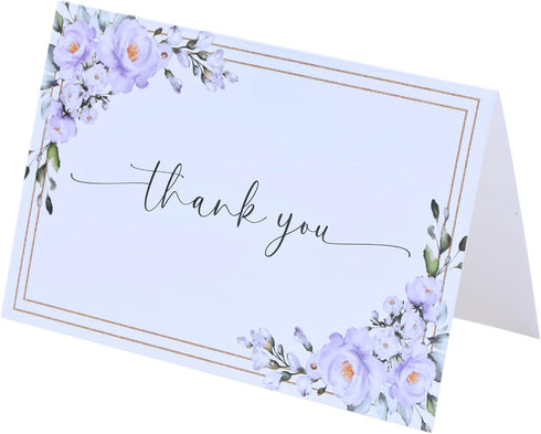 4x6 2 24 Pack Funeral Thank You Cards with Envelopes Messages Inside and Matching Stickers, Sympathy Thank You Cards