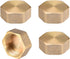 uxcell G3/4 Pipe Fitting Cap - Brass Hex Female Thread Hose Connector for Garden and Outdoor Water Pipes, 4Pcs