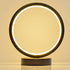 Beufee Circle LED Nightstand Lamp, Compact Bed Stand Lamp LED Warm Light Table Lamp Metal Circle Ring Table Lamp