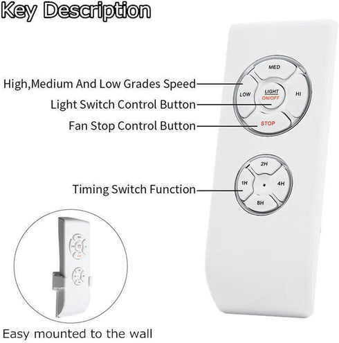 Ranjaner 3-in-1 Universal Ceiling Fan Remote Control Kit, Wireless Remote Control and Receiver Kits for Lamp, Ceiling