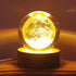 Zabalar 3D Crystal Moon Ball Light with Colorful LED Light Base,Valentine's Day Gift,Color