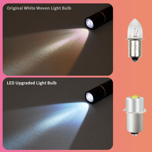 LED Upgrade Flashlight Bulb DC4-24V 3V-6V 4.5v 6V 12V 18V 3W P13.5S Led Conversion kit for Ryobi Milwaukee Craftsman Lamp Upgrade LED Bulb Replacement Bulb for Torch Tooling Lantern Bulbs (1) by YMPEKA