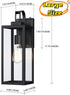 17.75in 1 Pack WISBEAM Large Size Dusk to Dawn Wall Sconce for House, Black Outdoor Wall Lantern, Modern Porch Lights