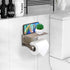 Homely Trove Toilet Paper Holder with Shelf - Self Adhesive Tissue Towel Dispenser or Wall Mounted Toilet Paper Roll