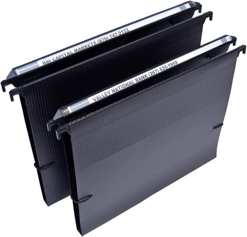 Ultimate Office MagniFile Hanging File Folders, Set of 2, Black, 1/2" Box-Base