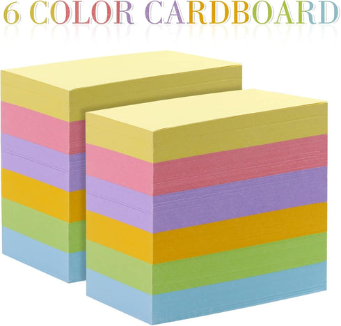 Tecmisse 1200 3x5, 6 PCS Blank Index Cards Colored Index Flash Cards for Studying, Note Cards, Study Cards Flashcards