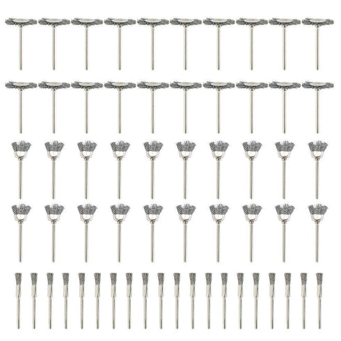 Rocaris 60 Pcs Wire Brushes Set, Steel Wire Wheels Pen Brushes Kit for Rotary Tool Accessories