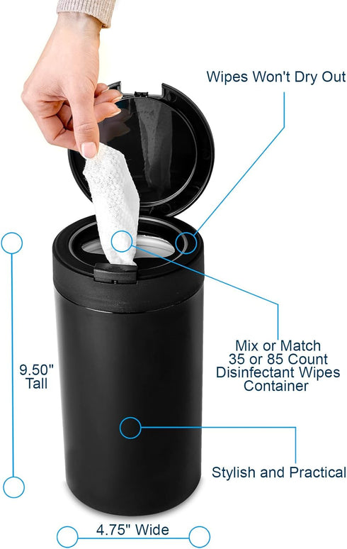 Countertop, Inevibe Disinfecting Wipes Dispenser - Push Button Decorative Holder for Standard Cleaning Wipes Container