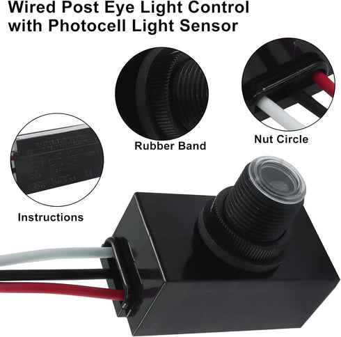 LifCratms 1 Pack 120-277V Dusk to Dawn Sensor for Outdoor Lighting, Photocell Light Sensor, Photoelectric Switch