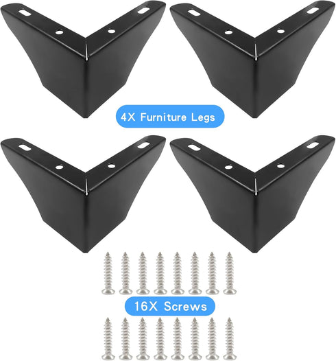 Cionyce 4 Pack 3 Inch 4.52 Inch Furniture Legs Height, Minimalist Design Furniture Feet Metal Sofa Legs Replacement