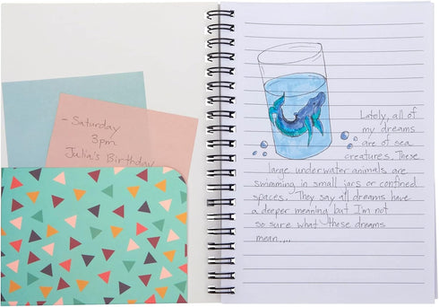 Paper Junkie 6 Pack 5x7 Spiral Notebooks with Pocket, Small Lined Journals with Elastic Closure for School, Work