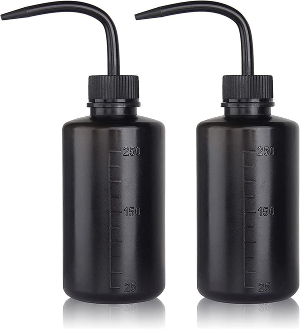 250ML 2PC Plastic Squeeze Bottle for Safety Rinse, Wash Bottle, Watering Can, Tattoo Supplies