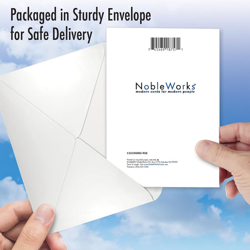 NobleWorks Happy Graduation Card with Envelope - High School or College Congratulations Notecard (Grad C3532GDG)