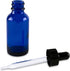 Super Z Outlet Glass Bottles with Glass Eye Dropper, 1oz, for Essential Oils, 6 Pack, Cobalt Blue