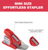 Effortless Mini Stapler Set, 20 Sheet Capacity, Integrated Remover & Staple Storage, 1000 Staples, Red