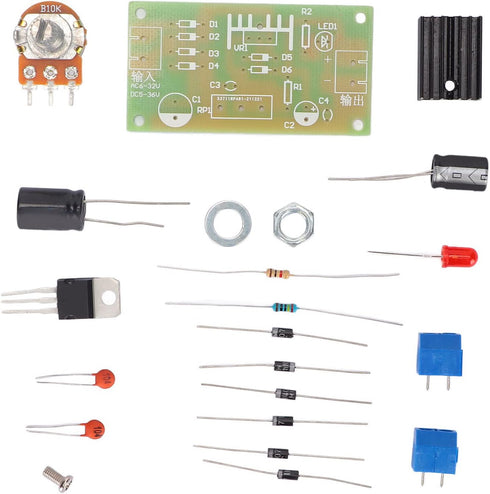 Walfront LM317 Adjustable Regulated Power Supply DIY Kit, ABS Board for School Education Lab