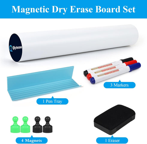 White Board Sticker Adhesive Backing - 16" x 24" Magnetic Dry Erase Board Contact Paper for Classroom, Includes