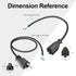 QTEATAK Male and Female Connector Extension Cord, 125V 15A 2-Pole 3-Wire, 50cm Female and 100cm Male Plug with AWG14