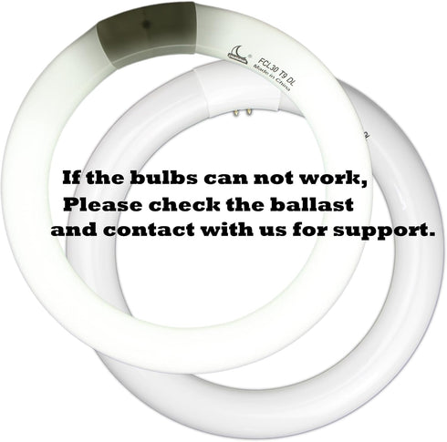 FC9T9 9 inch Bulbs T9 30W, FCL30 30 Bulb 6500K, G10q 4 2 Pack CHKADAWA Circline Light Circular Fluorescent Lamp Round