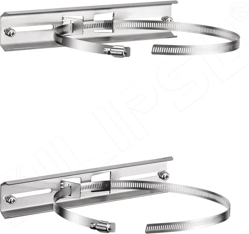 QILIPSU 304 Stainless Pole Mounting Kits, 250x48mm Brackets with Adjustable Clamp for Outdoor Junction Box