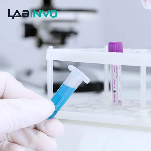2ml Sterile Microcentrifuge Tubes - Pack of 500 with Safe-Lock Cap, Round Bottom Centrifuge Tubes