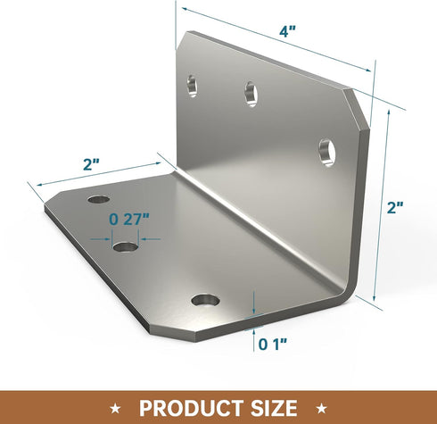 KOMOHOM 4 Inch 4" 2" 2" 90 Duty4 L Brackets Corner Braces for Wood L Right Angle Bracket, x x Metal Joint Bracket