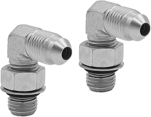 (2-PACK) 6801-06-06-NWO Hydraulic Hose Adapter Fitting 3/8" Male JIC to 3/8" Male Adjustable Nut O-Ring Boss