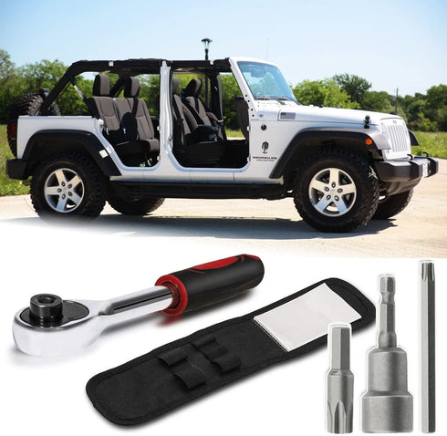 Hard Top Door Removal Torx Tool Kit Compatible for Jeep Wrangler JL JK Gladiator Rubicon Sahara 2007-2021 (Red)
