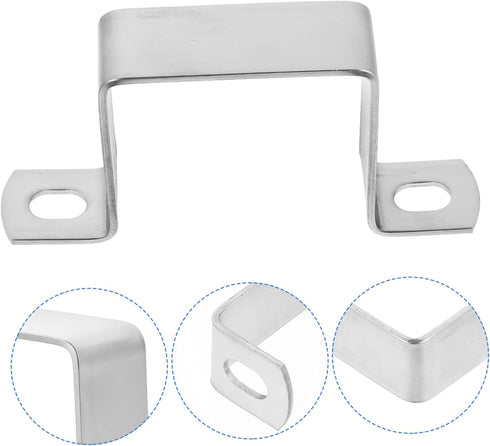 4pcs Square Tube Buckle U Clamps Square Tube Connector Square Tube Clamps Square Clamps U Clips Snap Machine U Brackets for Mounting Cable Clamp 304 Stainless Steel Repair by BUGUUYO