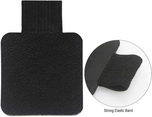 Self-Adhesive Pen Holder with Elastic Band Loop - 12 Pcs Black Leather Pencil Stylus Holder for Journals, Notebooks