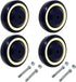 SYRATION 4" x1.25" Shopping Cart Wheel Dark Blue Polyurethane Stepped on Bore Beige
