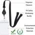 Retractable Breakaway Lanyard with ID Badge Holder, Adjustable Carabiner, Waterproof Zip Card Holder, Black 2 Pack