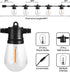 51FT 17 18 Dimmable Bulb Banord Outdoor Shatterproof LED String Lights, Waterproof Hanging Sockets with x LED Garden